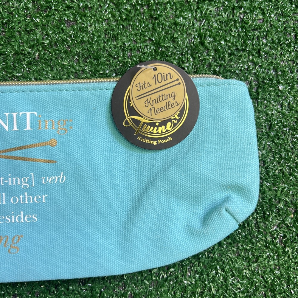 PROCRASTIKNITING‎ Knitting Needles Zippered Pouch For 10" Needles Teal NWT - Picture 3 of 8